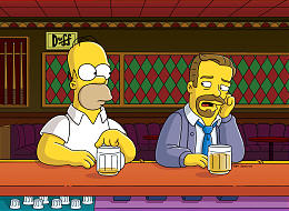 Ricky Gervais' character, Charles, in Moe's Tavern